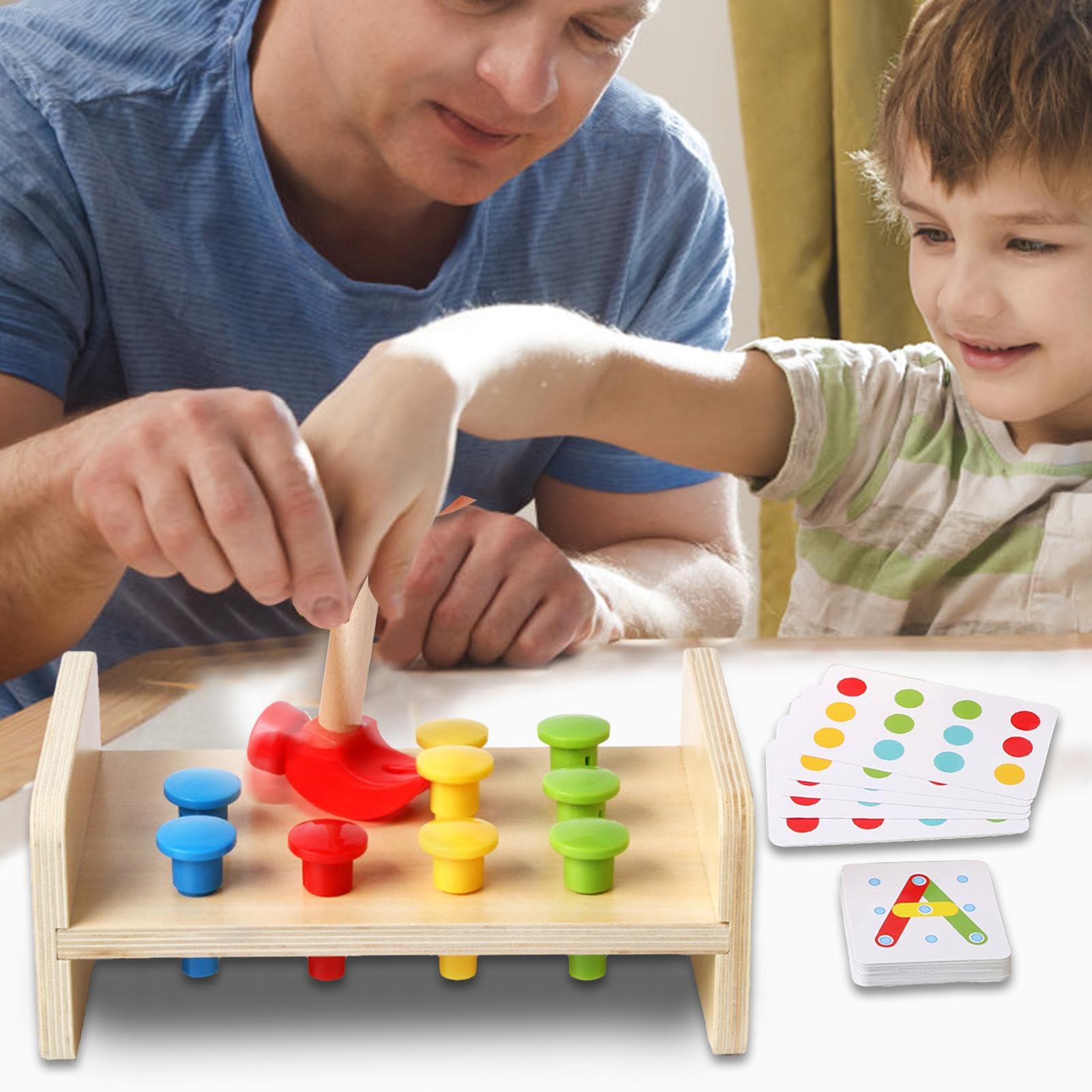 para Martillo y Clavos, Banco de martilleo de Madera, de martilleo para, Material de Madera, Educativo para Pascua, Navidad, cumpleaños