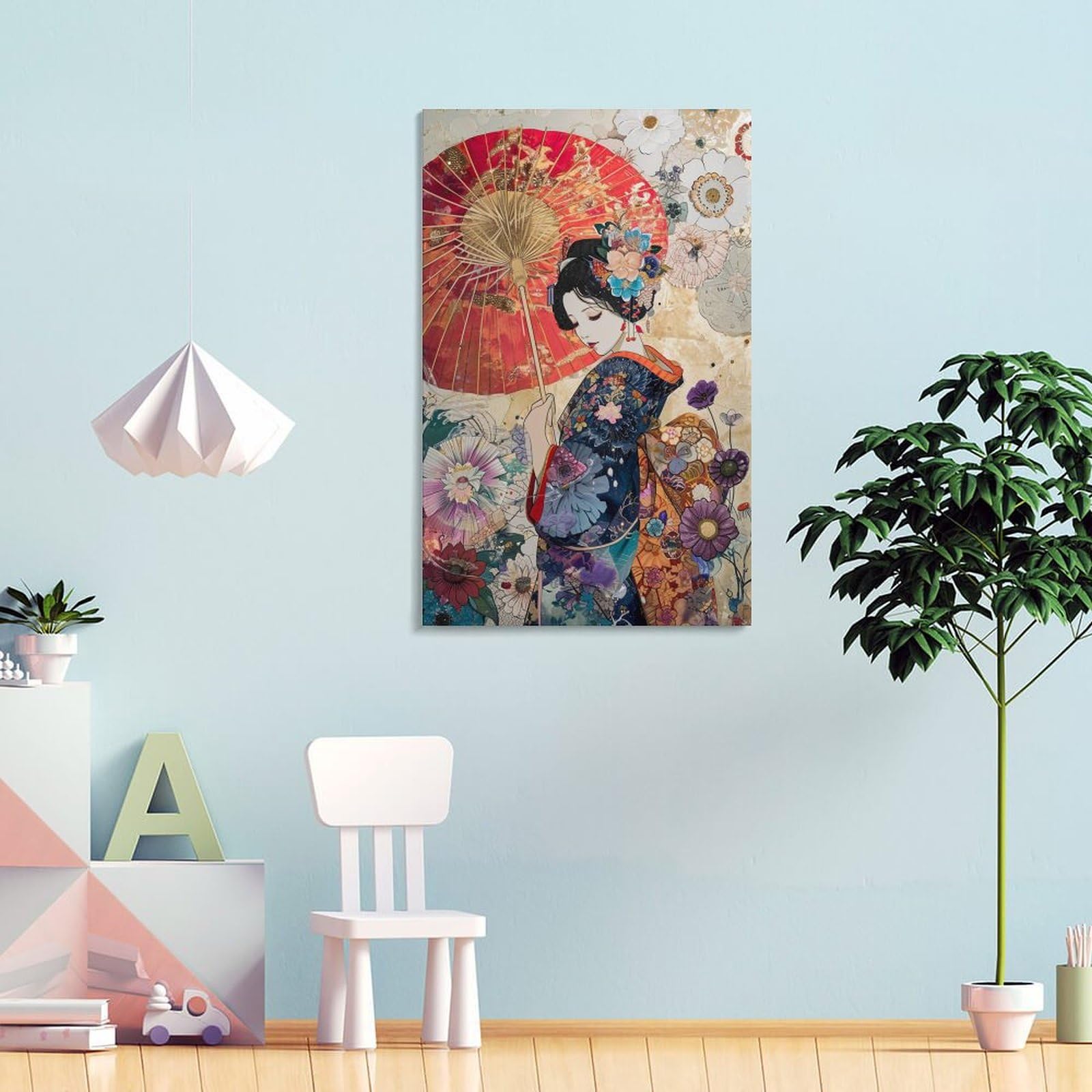 お洒落な絵画✨beautiful(華やかで美しい！) Amazon.co.jp: 爽やかで癒されるアート壁画「美しい夢の小さな草