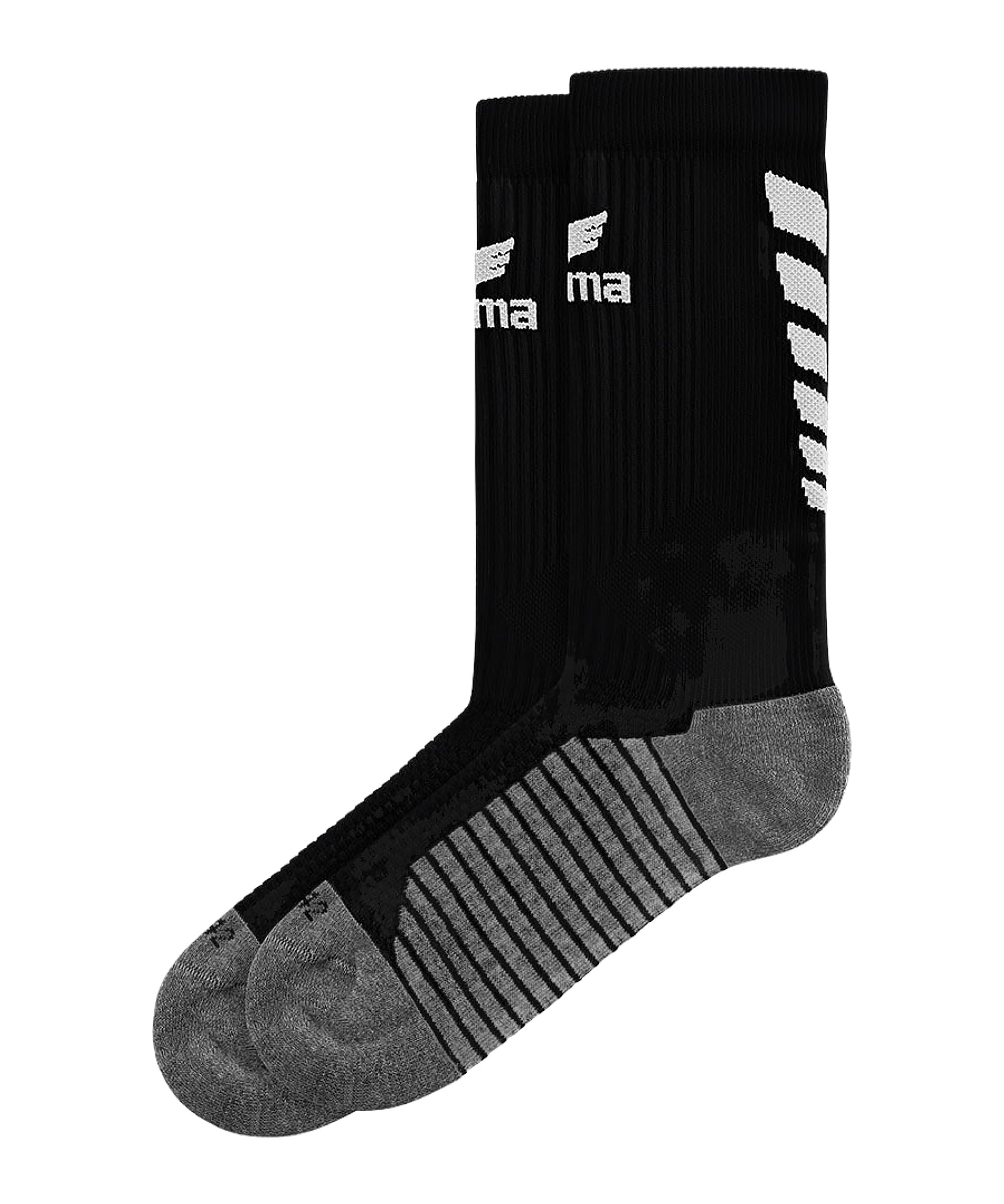 Erima Unisex Sporty Six Wings Socks (2182605), black/white, 43-46