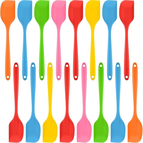16 espátulas de silicona de 11 pulgadas, resistentes al calor, espátulas de goma antiadherentes, raspadores flexibles, herramienta de mezcla para