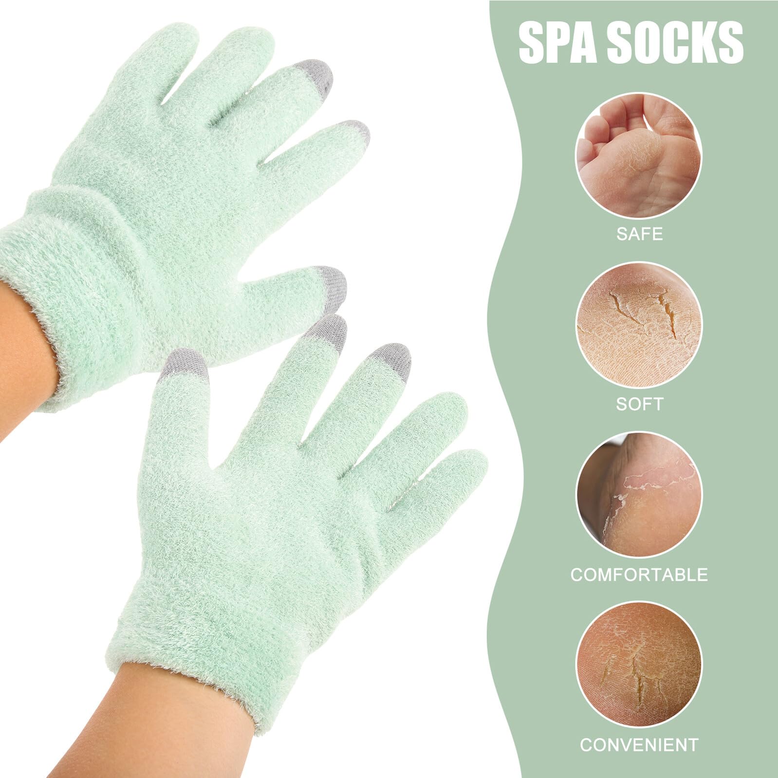 Guantes Hidratantes para Manos Secas y Agrietadas para Mujeres Hilo de Pluma, Aumento de Flexibilidad y Suavidad, Ideales para Cuidado la Noche