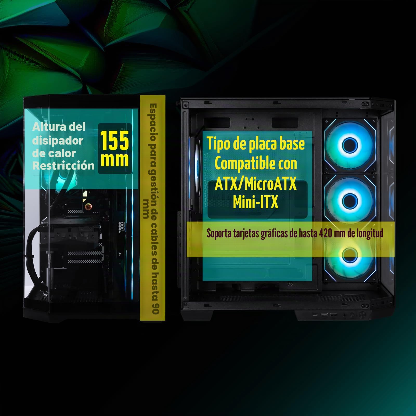 Caja de Ordenador Cube BITFENIX T10 ARGB (Negro)