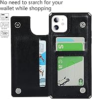 Vista 52 de Cavor for iPhone 11 Wallet Case with Card Slots Holder,Premium PU Leather Kickstand Feature Case [Wrist Strap] Double Magnetic Clasp Shockproof Flip