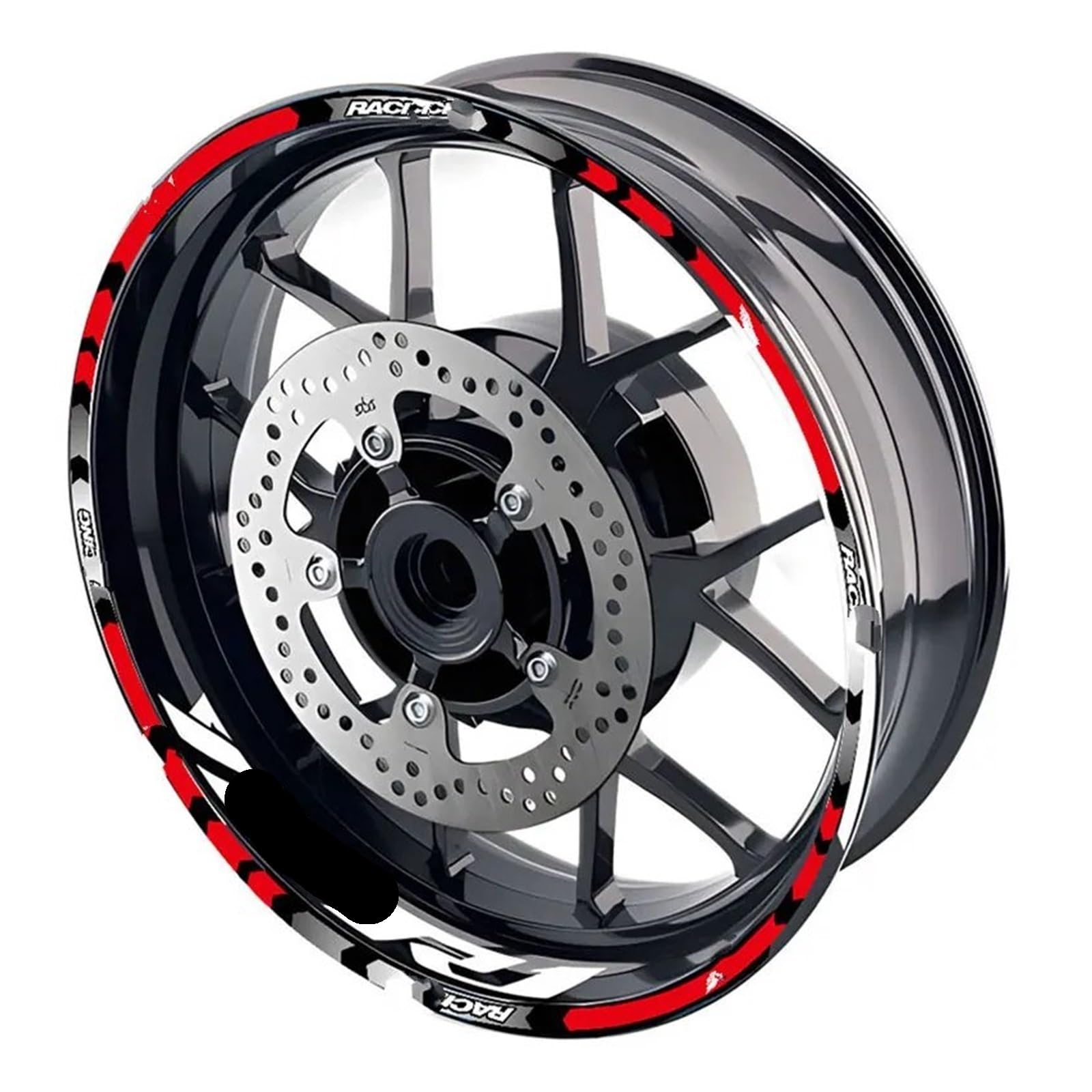 Autocollant pour roue de moto réfléchissant Yamaha R1 kit jante 17 pouces 2019-2023