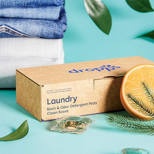 Miniatura 43 de Dropps Odor & Stain - Cápsulas de detergente para ropa a base de biológicas, Crisp Breeze (32 cápsulas), cápsulas de lavandería compatibles con HE