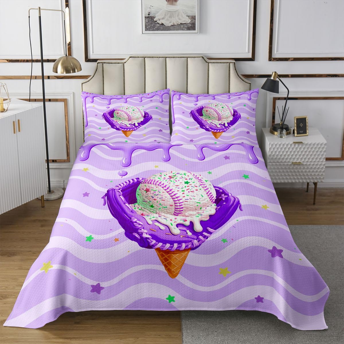 Homewish Eiscreme Waffel Bedspread 240x260cm