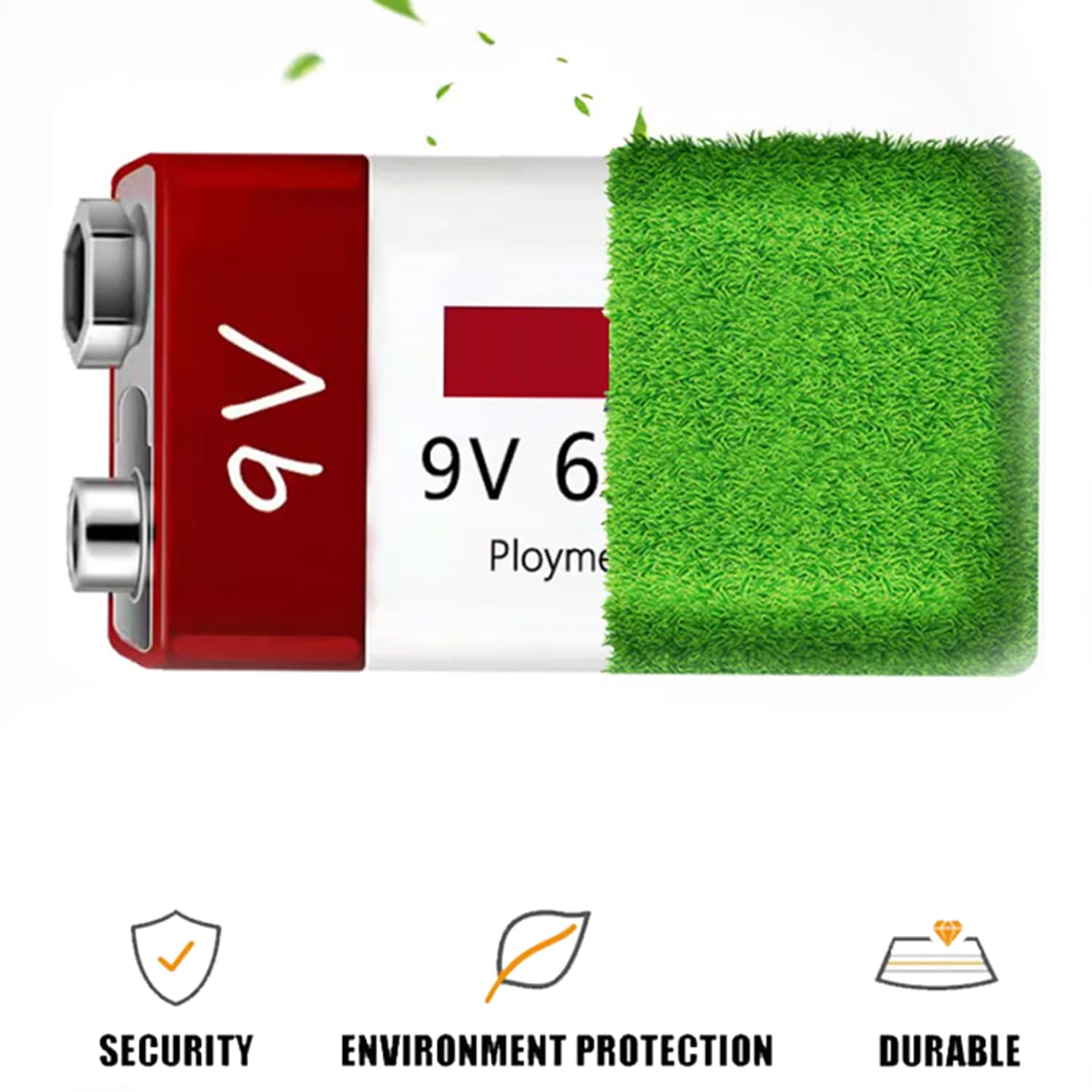 TGHY Batteria Litio Batteria Ricaricabile USB agli ioni Litio 9V Confezione di batterie al Litio ad Alta capacità da 6900 mAh con Cavo di Ricarica USB Tipo C (Confezione da 4)