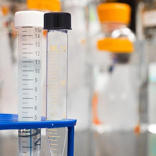 Miniatura 3 de Tubos de centrífuga cónicos, 10 frascos de vidrio transparente a prueba de fugas de 0.5 fl oz con tapa de rosca de vidrio graduado, contenedor de