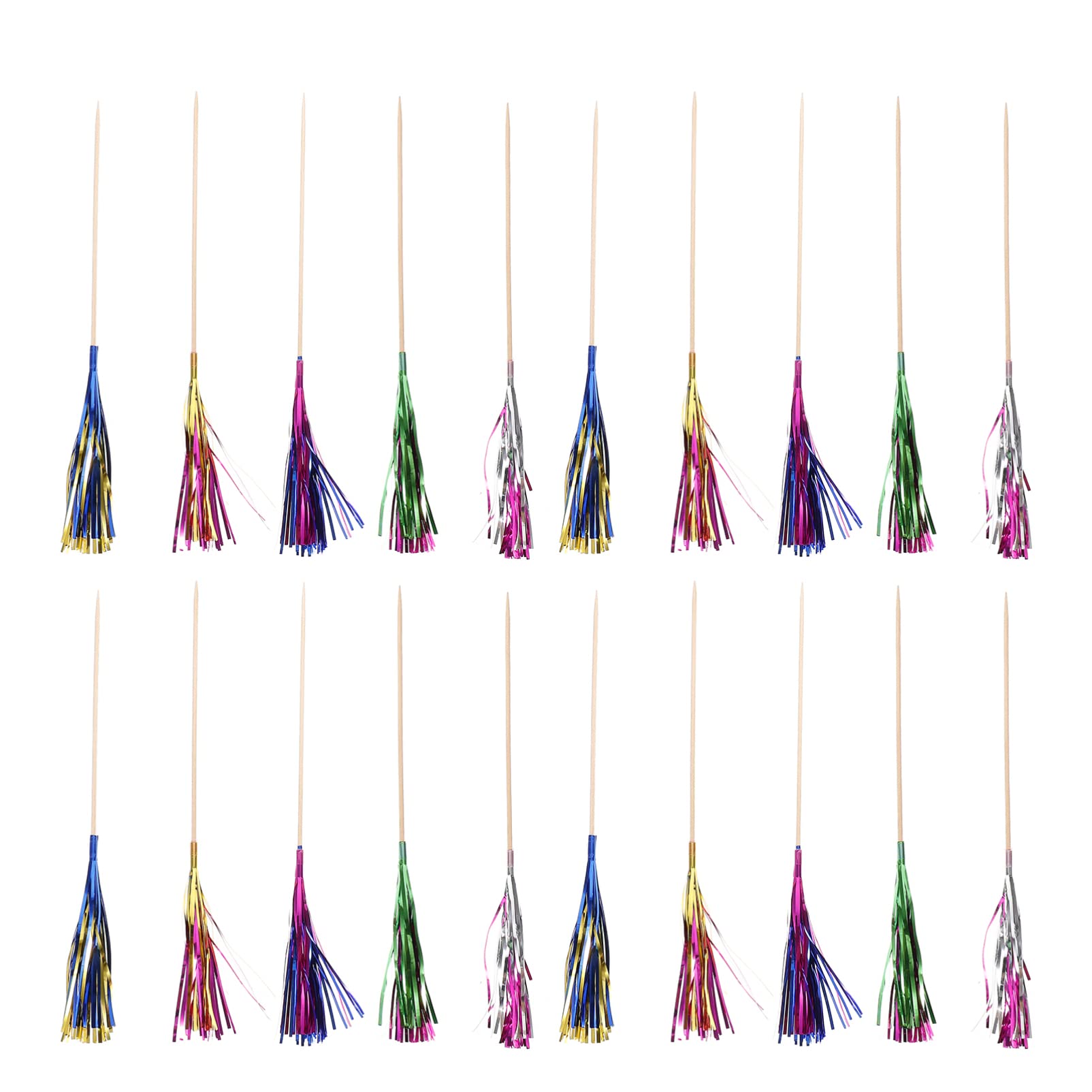 Picks Disposable Fruit Fork 100pcs Tassel Appetizer Pick Fruit Stick Toothpicks Martini Picks Dessert Forks for Bar Barbecue Fruit (Random Color)