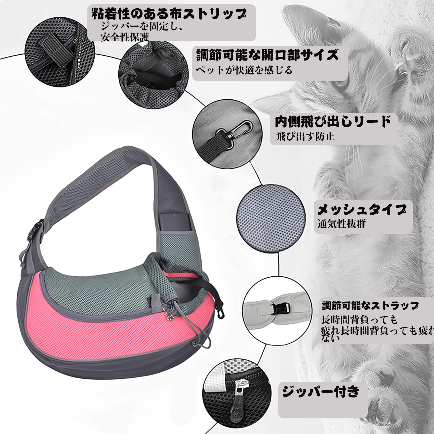 ペットスリング ペット バッグ 抱っこ紐 犬猫兼用 大型犬 キャリーバッグ メッシュネット 飛び出し防止防災 – Giipet pinaguキャリーバッグ マット付き ペットキャリーバッグ ナイロン製 犬キャリー ペットベッドクッション 固定ベルト付き 3wa