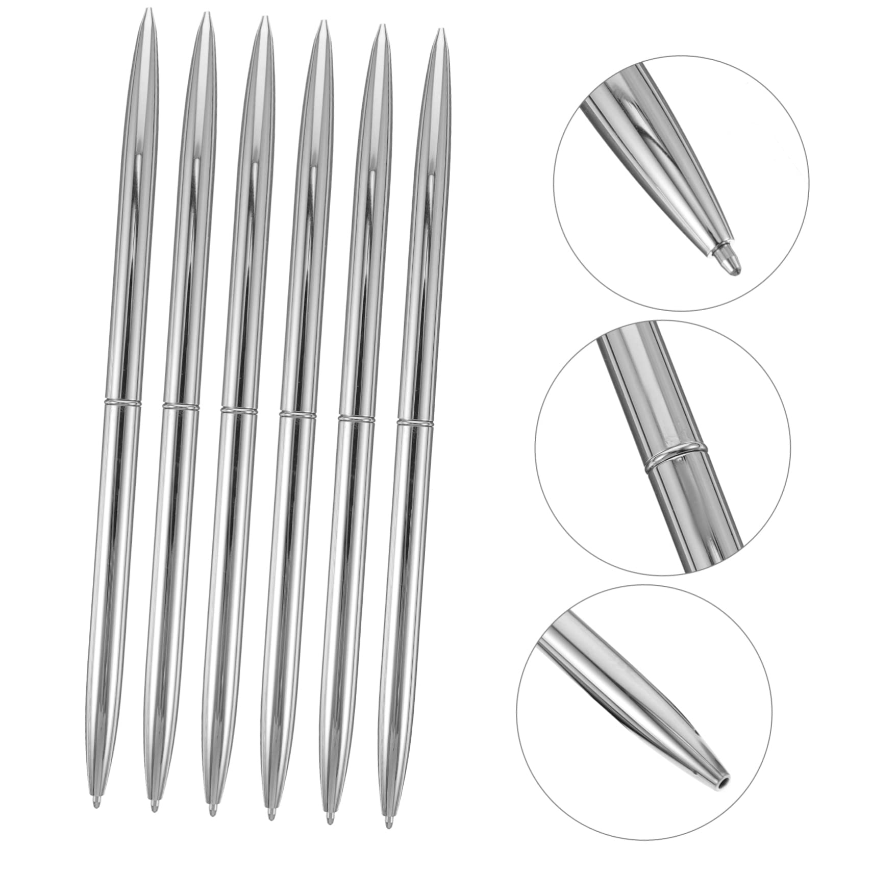 Veemoon 5 Sätze Metallkugelschreiber Silberfarben Extra Glattes Schreiben Ergonomisch Komfortabel Robustes Design Multifunktional Für Schule Büro Hotel Empfang 6 Stück * 5