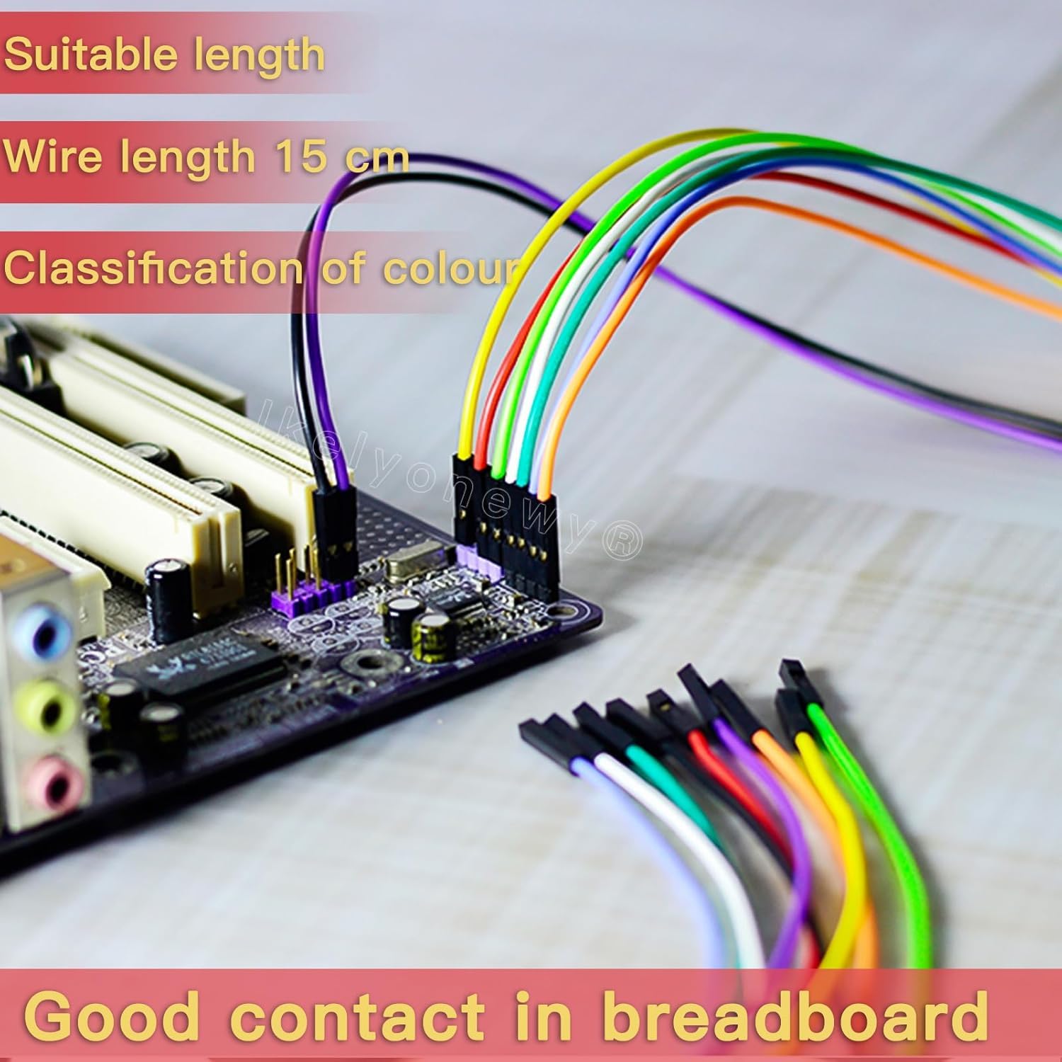 GTIWUNG 100 sztuk mostków wtykowych typu Jumper Wire, płytka wtykowa, 20 cm męski kabel żeński, 24AWG, mostki druciane do płyt Arduino i Raspberry Pi, 10 kolorów, po 10 sztuk