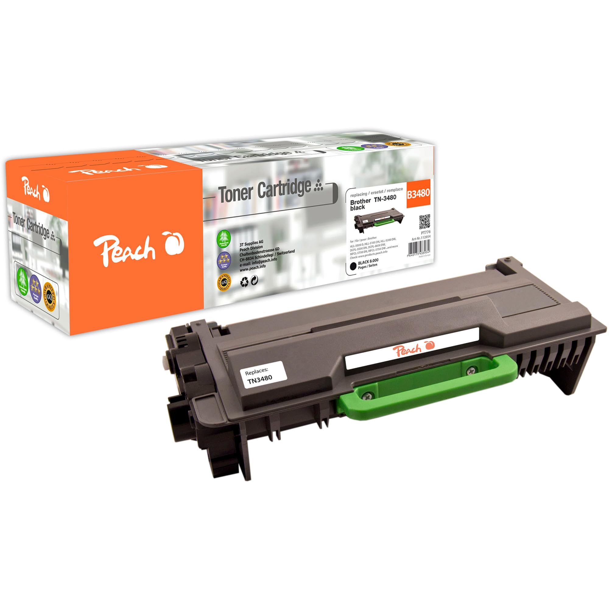 Cartouche de toner noir Peach 112054 compatible consommable impression texte - 2