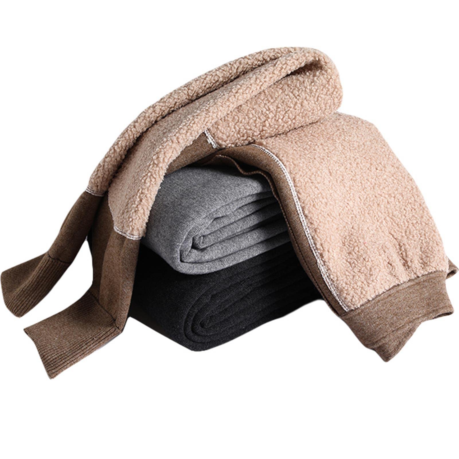 Leggings Termici Invernali Pantaloni Elasticizzati a Vita Alta da Donna addensati Pantaloni Sportivi Intimi da Donna (Black 2X)