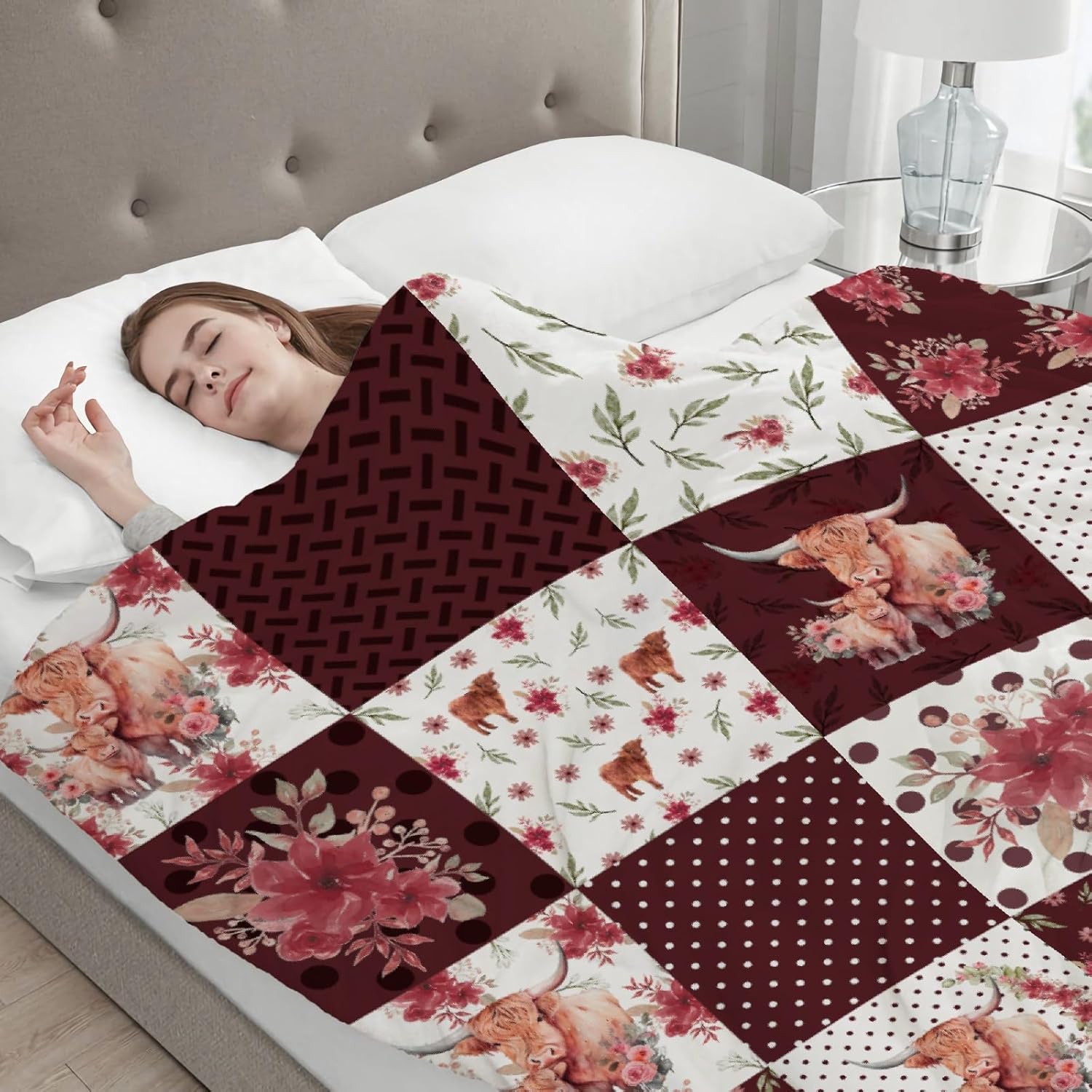 Highland Cow Blanket Gifts Ultra Soft Cozy Throw Flannel Blanket, Lightweight Fuzzy Fleece Blanket Warm Plush Throw Blankets for Couch, Sofa, Bed 40"x50" for Kids