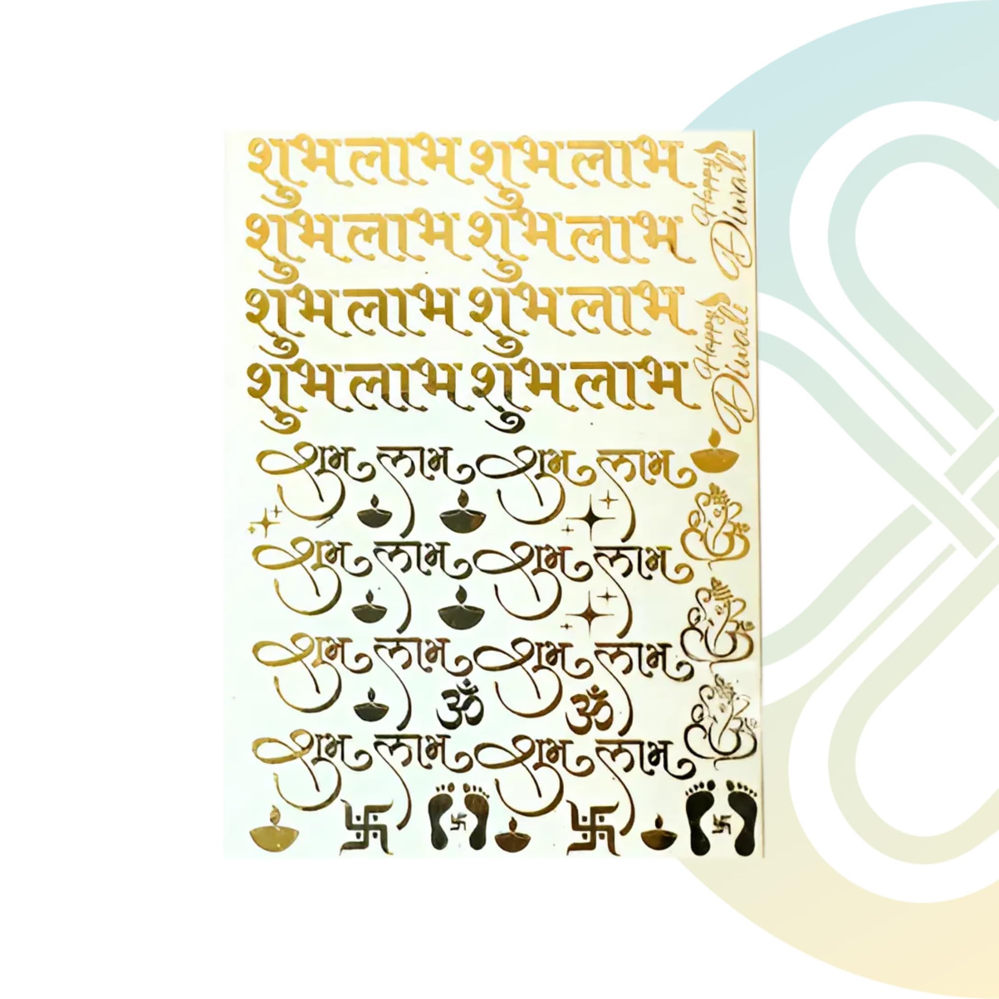 A6 Diwali 2.0 Joy Art Sticker | Premium Golden Color Sticker Sheet for Resin Art & DIY Craft | Self Adhesive & Easy to Use