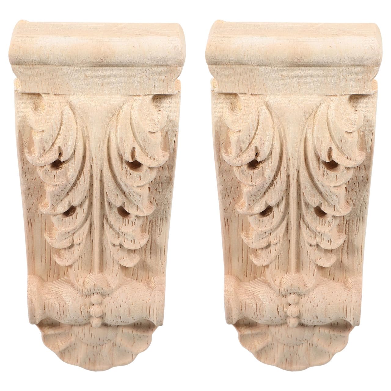Housoutil Wooden Decorative Corbels Carved Roman Column Corner Moulding Trim 4.33 X 1.89 X 0.79 Inch for Home Interior and Archway Decoration