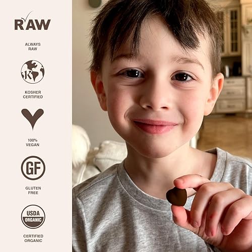 Miniatura 5 de Rawmio Corazones de chocolate con menta, 70% cacao, 2 onzas, crudo, orgánico, vegano, de comercio justo