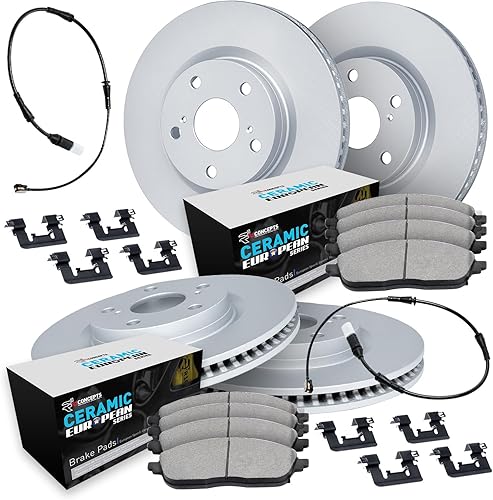 Miniatura 1 de R1 Concepts Kit de frenos y rotores delanteros traseros  Pastillas de freno delanteras y traseras  Rotores y pastillas de freno  Pastillas de freno