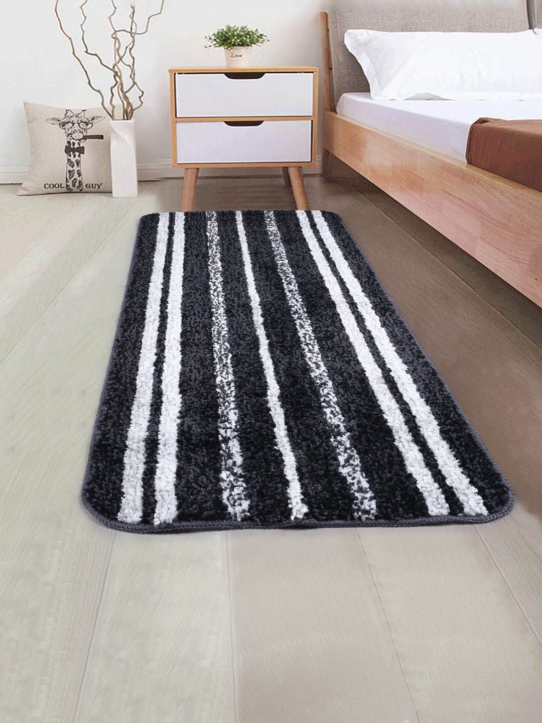 SOC-171 Soft Microfiber Mat 50x100cm (Grey), Fluffy, Highly Absorbent, Quick Dry, Nonslip, Washable, Suitable for high traffic area - Bedroom, bathroom, kitchen, door, living room, kids room.