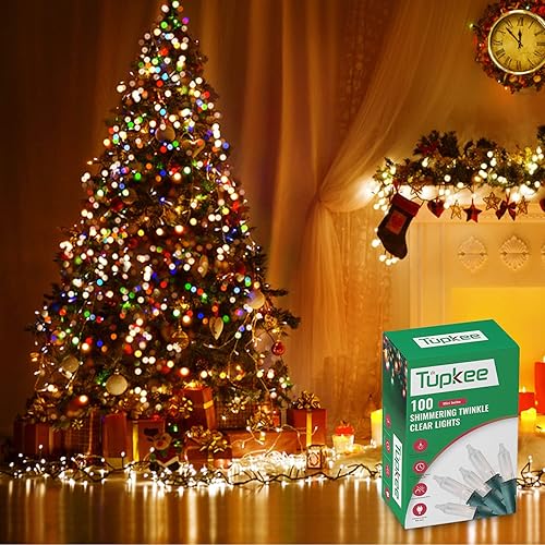 Miniatura 6 de Luces parpadeantes aleatorias de Navidad  24 de 100 luces parpadeantes  Interior y exterior  Cadena de luz de 20.5 pies, 100 bombillas transparentes