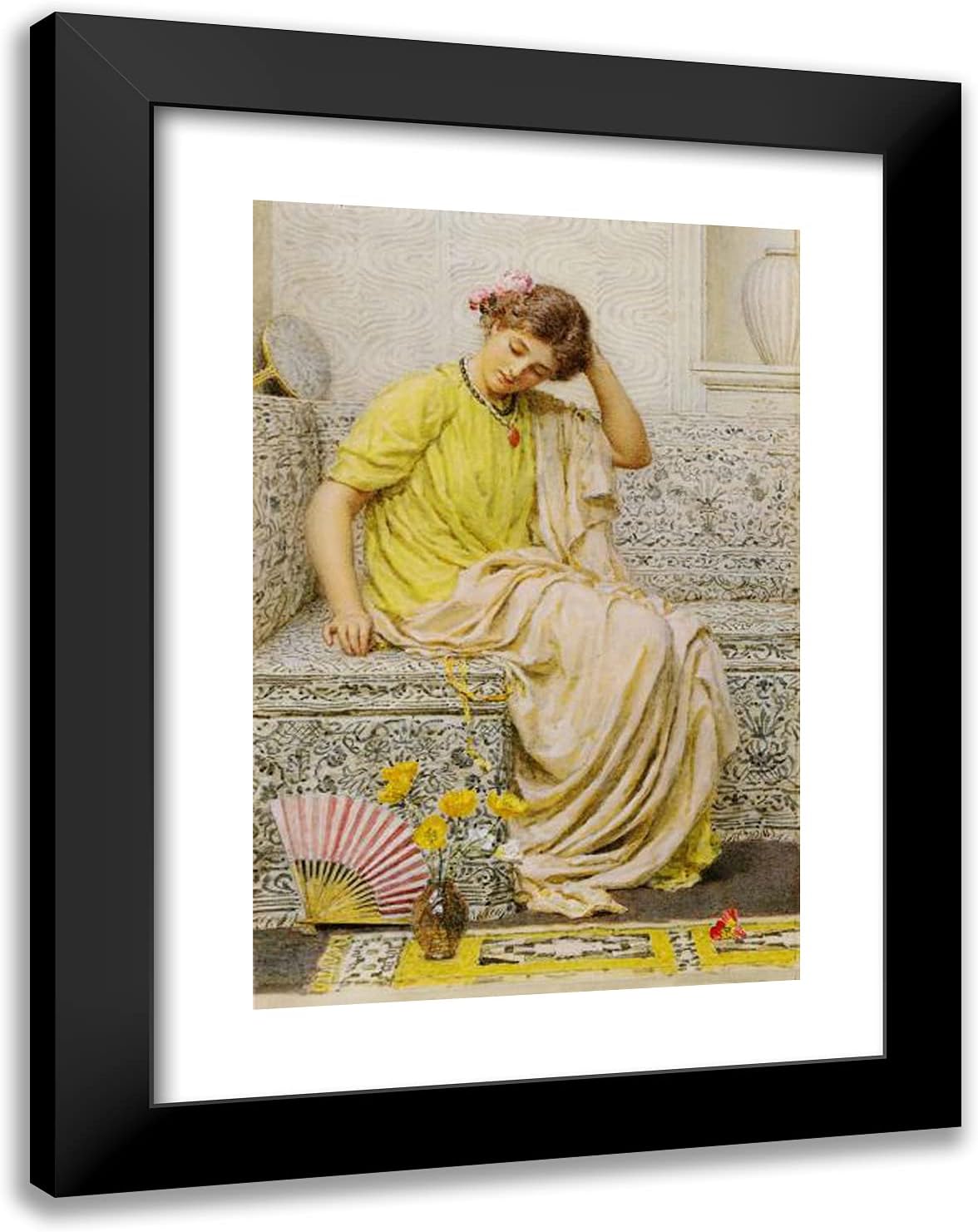 ArtDirect Moore, Albert Joseph 19x24 Gold Ornate Framed Art Print with Double Matting Titled: Hairpins