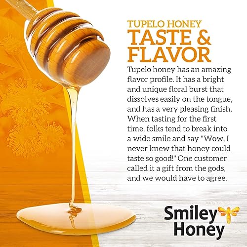 Miniatura 4 de Smiley Honey 100% miel de Tupelo, rara, cruda y sin filtrar, certificada Kosher (8oz)