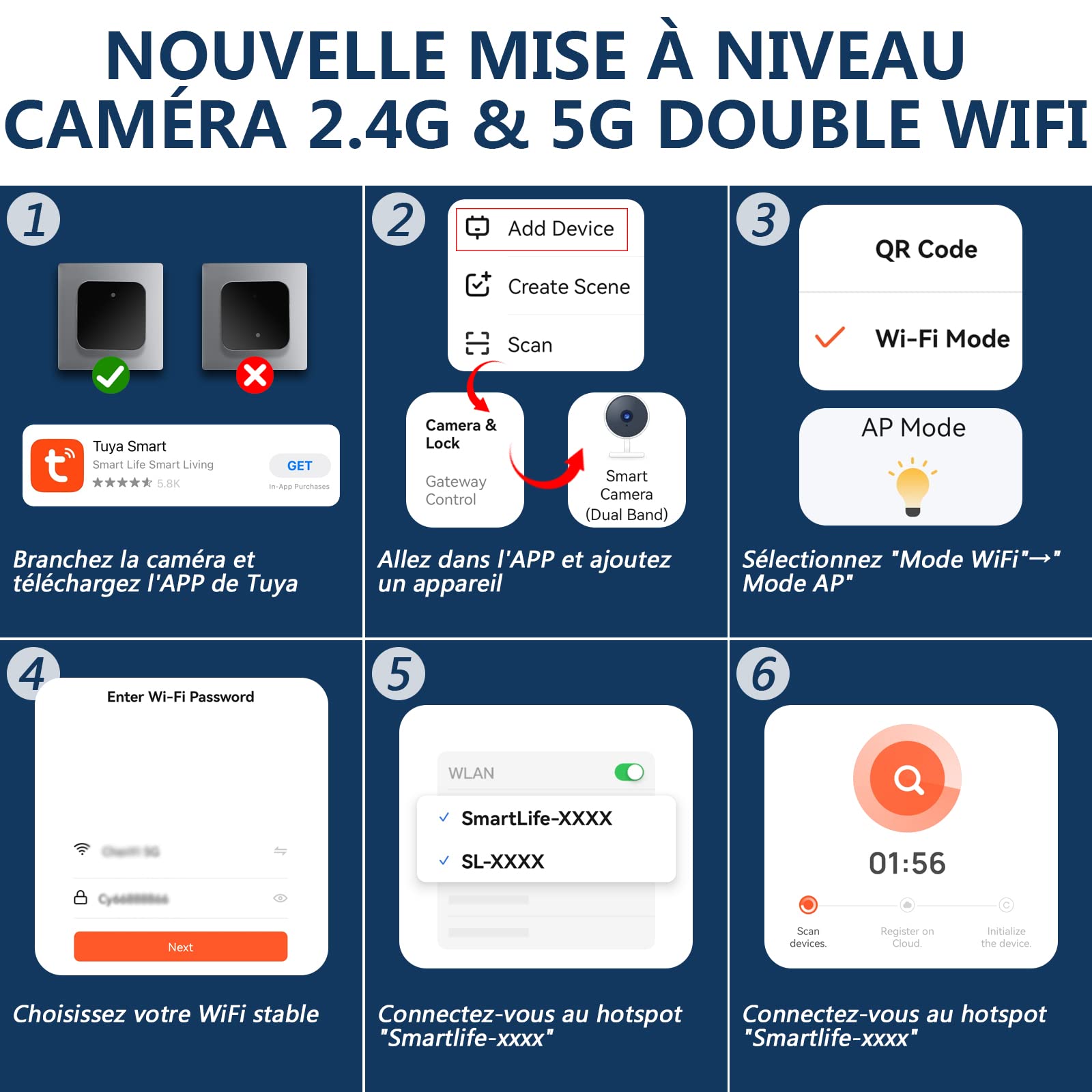 Caméra Espion WiFi 5G, Mini Caméra Cachée sans Fil 1080P HD, USB Chargeur Micro Espion Enregistreur de Surveillance Camera Miniature a Distance avec Détection de Mouvement