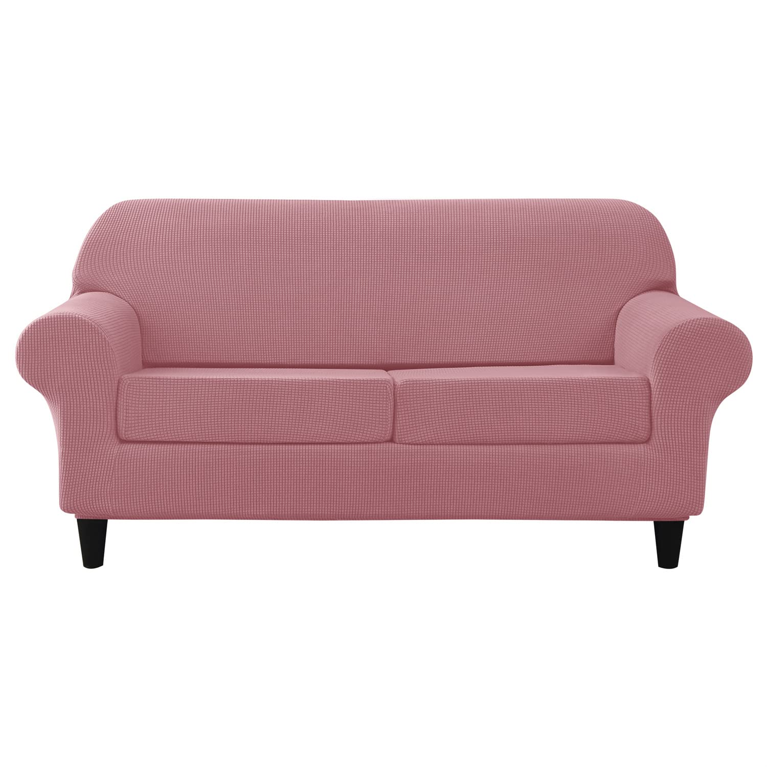 Housse de canapé extensible 2 places en polaire premium avec couvre-coussins séparés