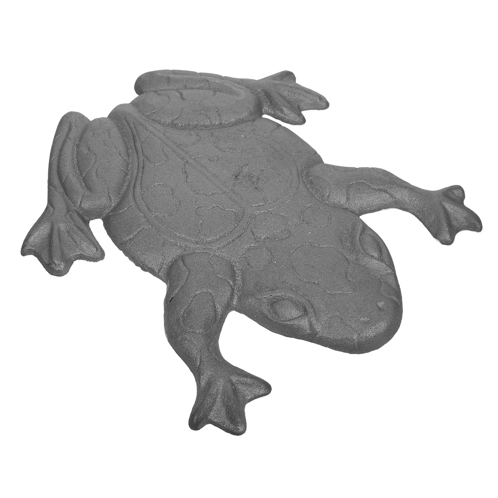Fenical Cast Iron Frog Stepping Stone for Outdoor Walkway and Garden Pathway, Silver Non-slip Decorative Accent with Versatile Placement, for Pond Edges and Lawn Outdoor Décor