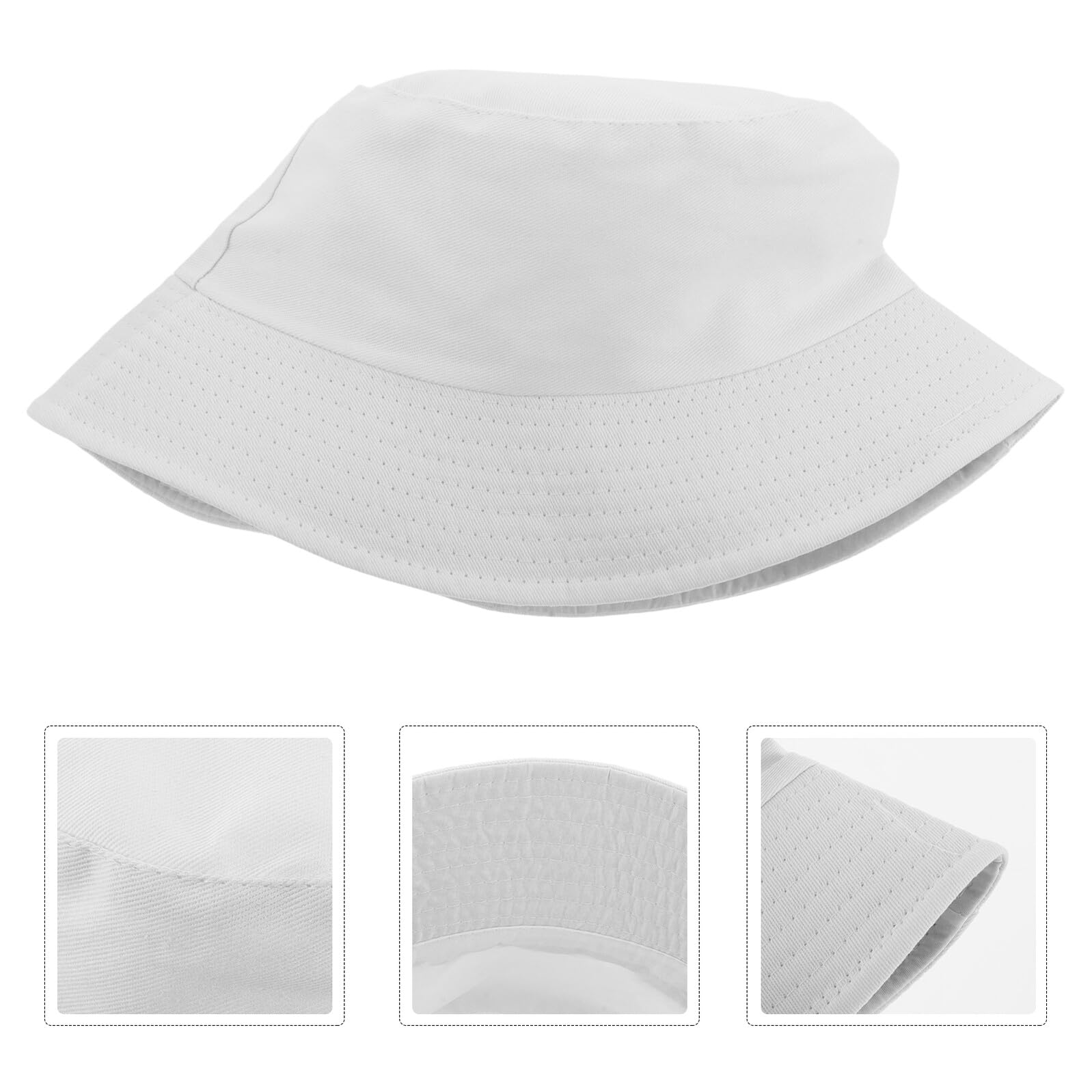 Lot de 6 Casquettes Garçon et Filles Blanches à Personnaliser – Casquettes de Pêcheur Vierges en Tissu Léger Bord Large Anti-UV Chapeaux de Plage Créatifs pour Loisirs