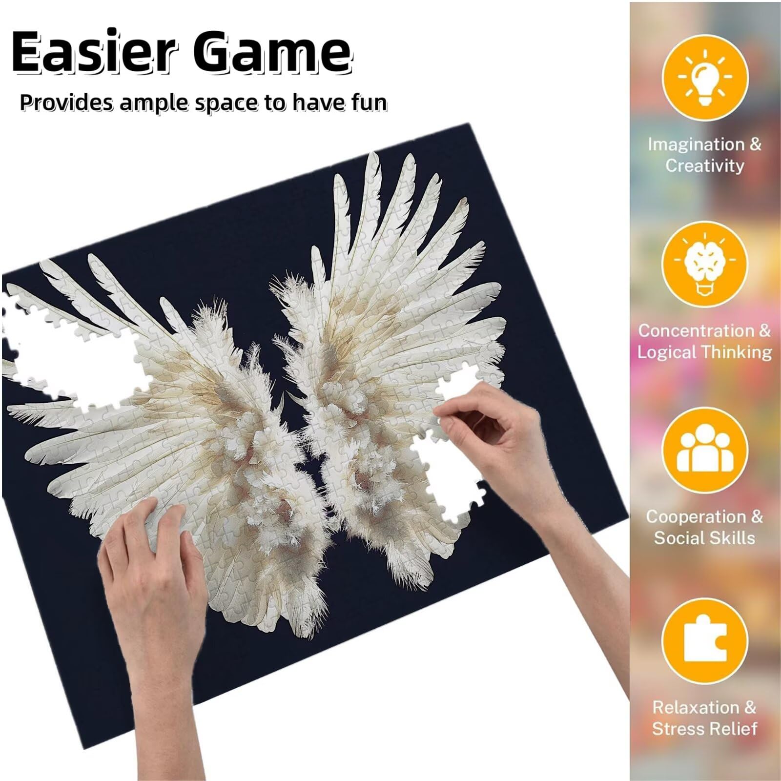 Jigsaw Puzzle, 1000 Pezzi Puzzle Classici, Bianco Puzzle Rilassamento Intelligence, Mpossibile Difficile Puzzles impegnativo per adulti Puzzles per Gioco Familiare, Regalo per Amore Amico Ala K0F-133