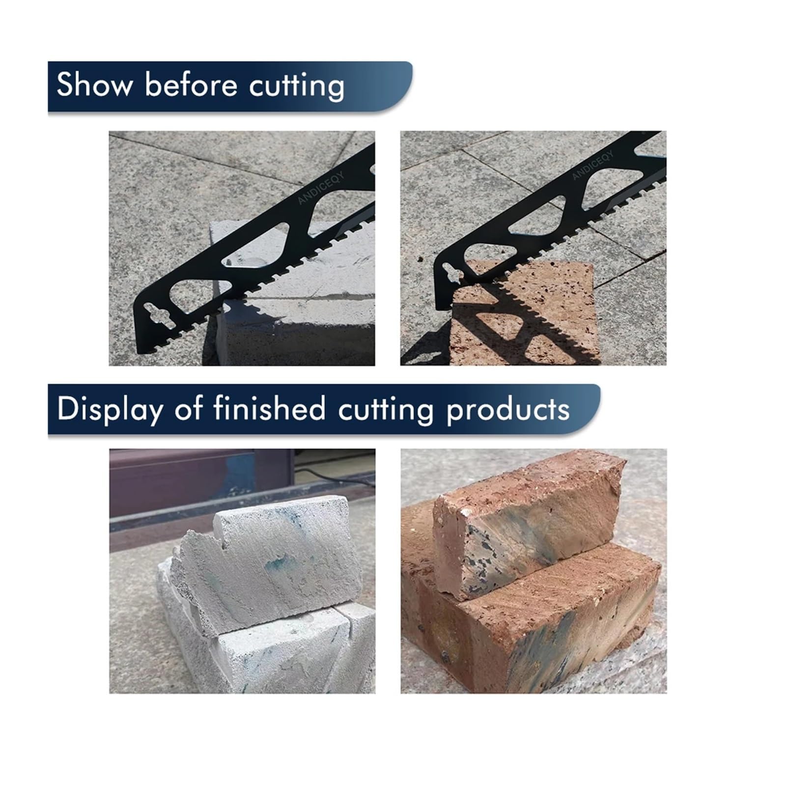 1 szt. Wszechstronny brzeszczot piły szablastej ze stopu do cięcia cegły bąbelkowej pusty czerwony i blok betonowy za pomocą narzędzi ręcznych(4pcs)