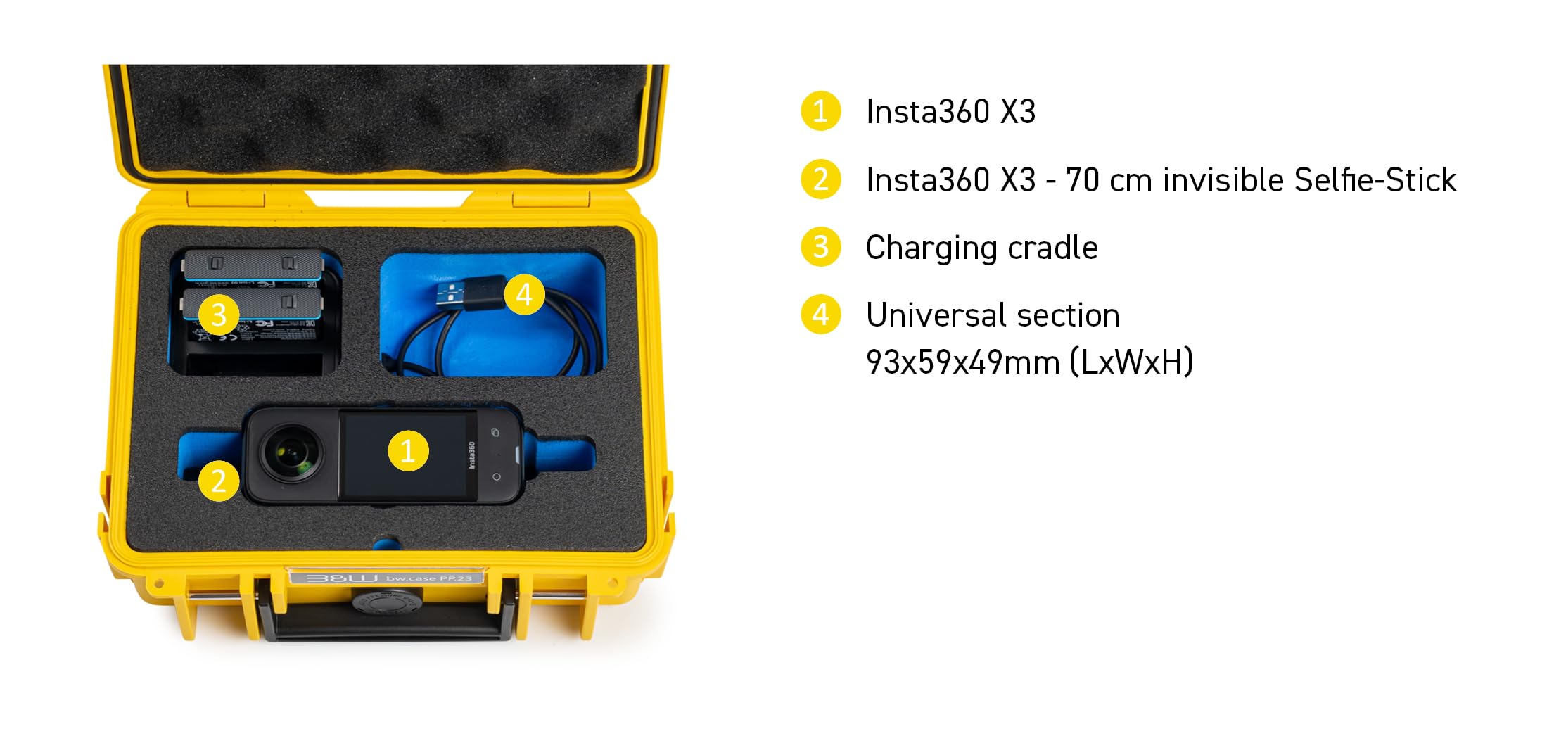B&W Transportkoffer Outdoor für Insta360 X3 - Type 500 Bronze-Grün - wasserdicht nach IP67 Zertifizierung, staubdicht, bruchsicher und unverwüstlich