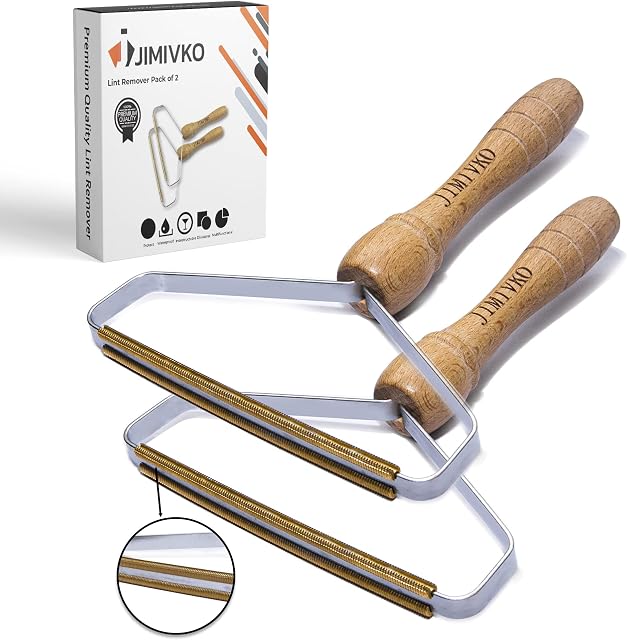 Jimivko Portable Lint Remover for Carpet & Clothes, Lint Cleaner Pro Carpet Scraper, Lint Roller for Pet Hair, Fuzz Remover for Furniture and Blankets