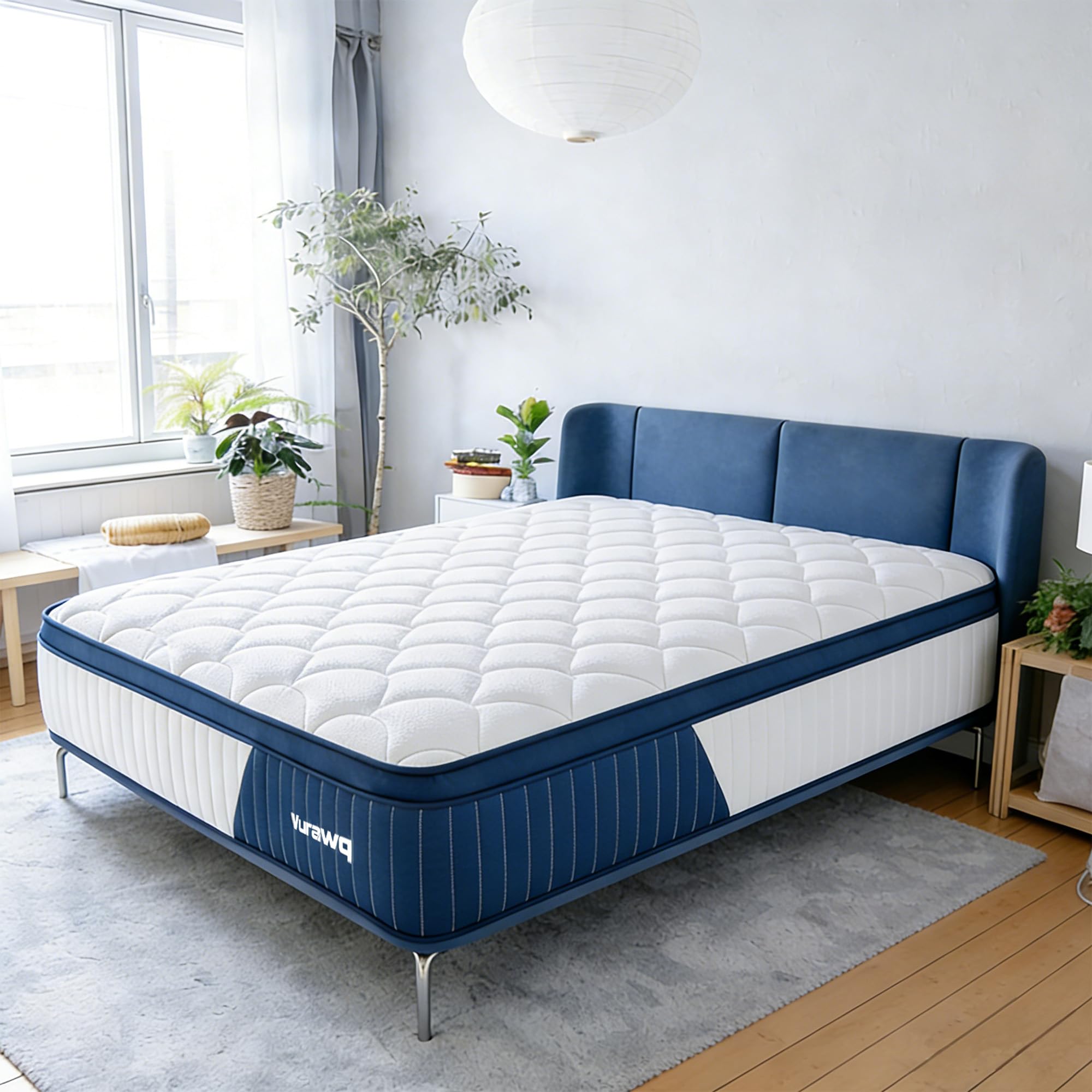 12 Inch Hybrid King Mattress in a Box – Fiberglass-Free Soft Plush Bed with Gel Memory Fo…