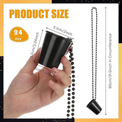 Miniatura 8 de 24 piezas de chupito en collar de cuentas, accesorios de graduación, mini vasos de plástico desechables para fiesta de graduación, accesorios de