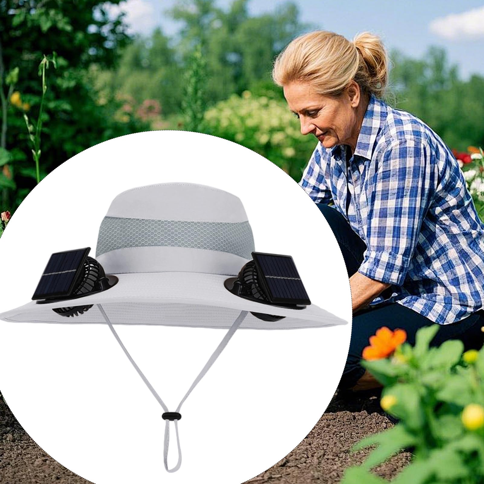 Cappelli Ventilati Per Uomo Cappello a Tesa Larga con Ventola Solare