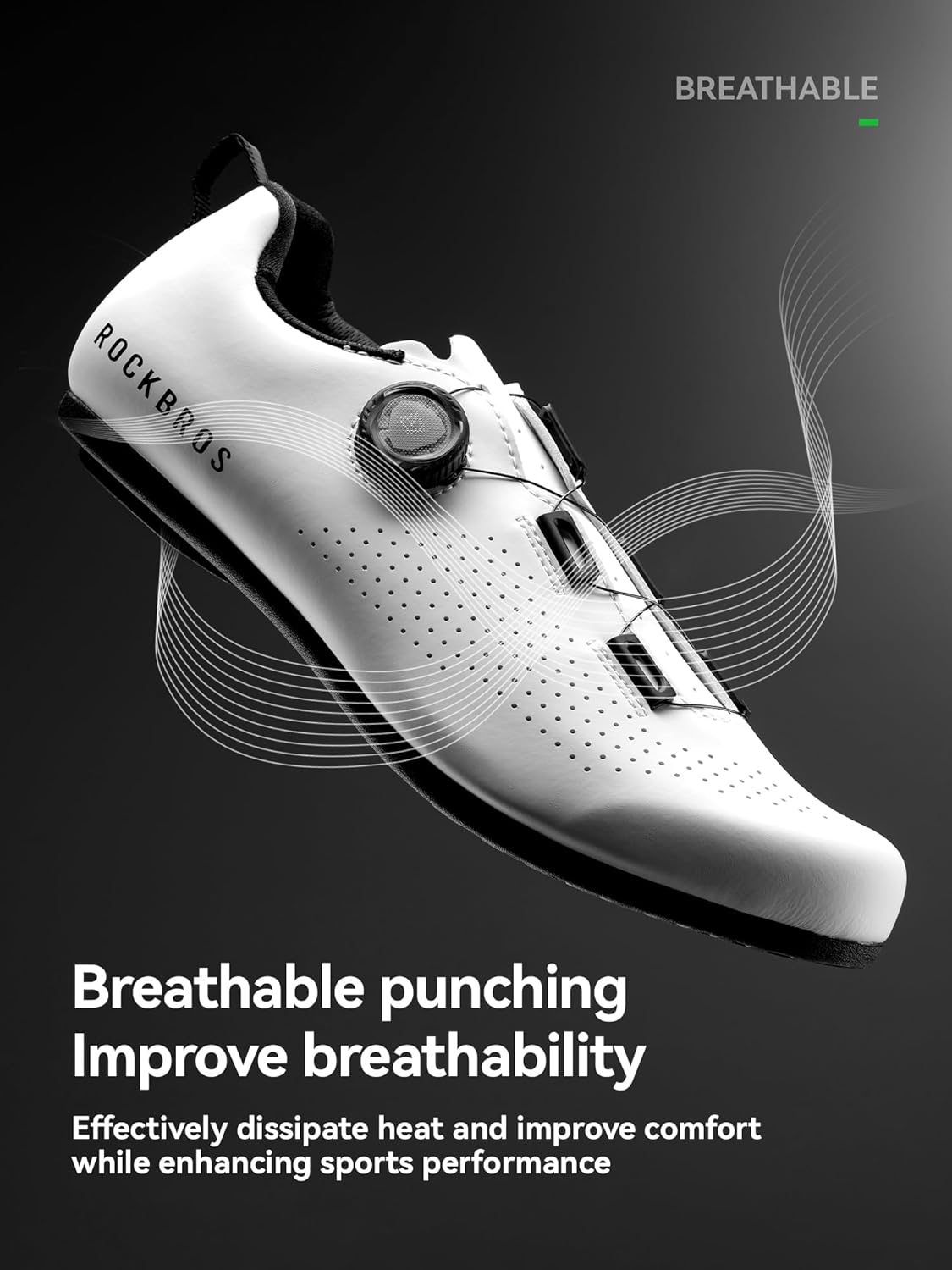 ROCKBROS Cycling Shoes Flat-Pedal(Non-Lock) CR4: Breathable Perforations, Non-Slip Sole, Clipless Outdoors Shoes for Road & Mountain Biking