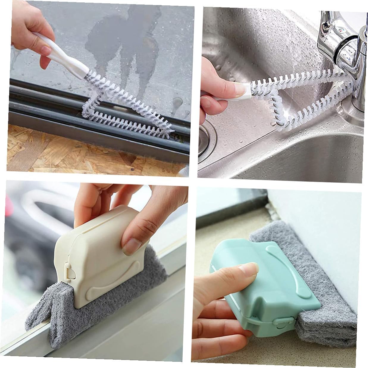 8Pcs Multi-Functional Groove Cleaner Brush Set for Corners and Floors image 4