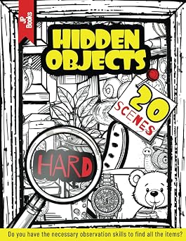 Hidden Objects Seek and Find Puzzles, 20 Amazing Black and White Scenes, Test Your Obesrvation Skills