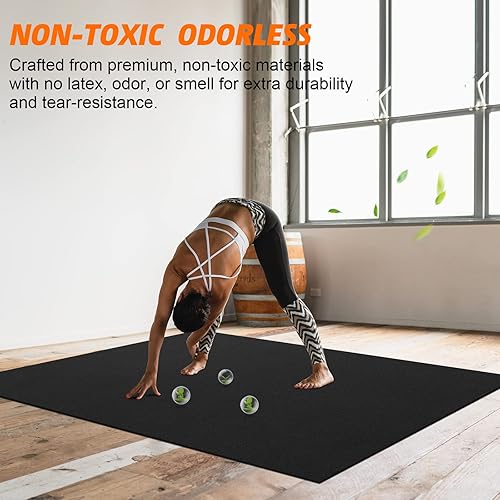 Miniatura 9 de Tapete de ejercicio grande de 0236 x 0157 x 0276in para gimnasio en casa gimnasio gimnasio tapete de entrenamiento de goma tapete de yoga grande