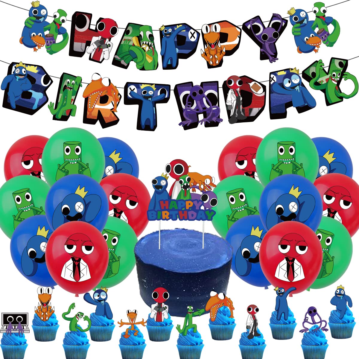 Rainbow Birthday Decorations Set – Banner, Balloons, Cake Topper & More For Kids & Adults Party