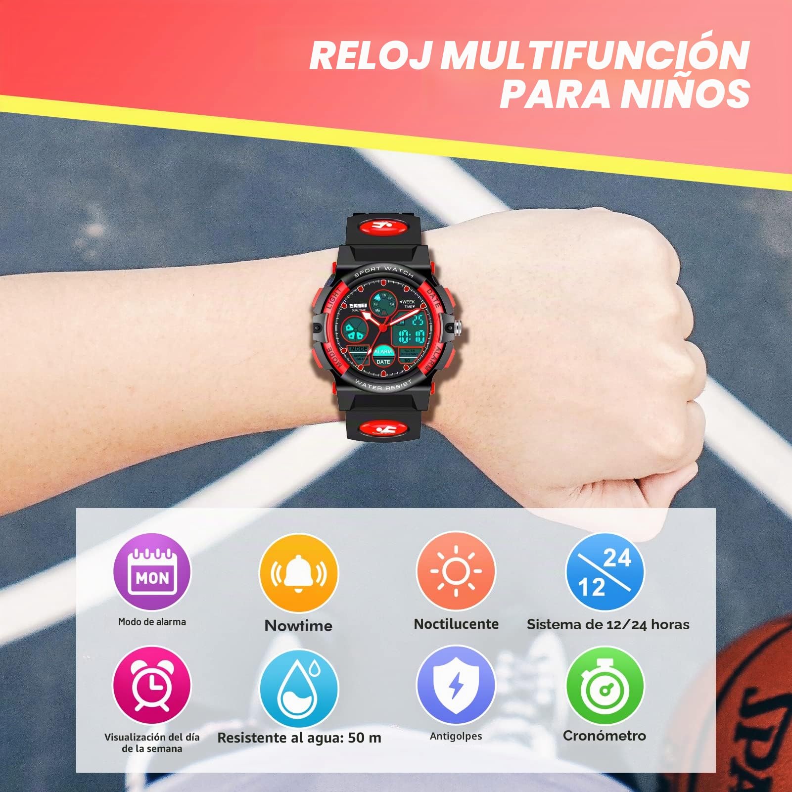 Dislocati Reloj Despertador Digital LED Multicolor Impermeable para niños – Regalos & Juguetes niños