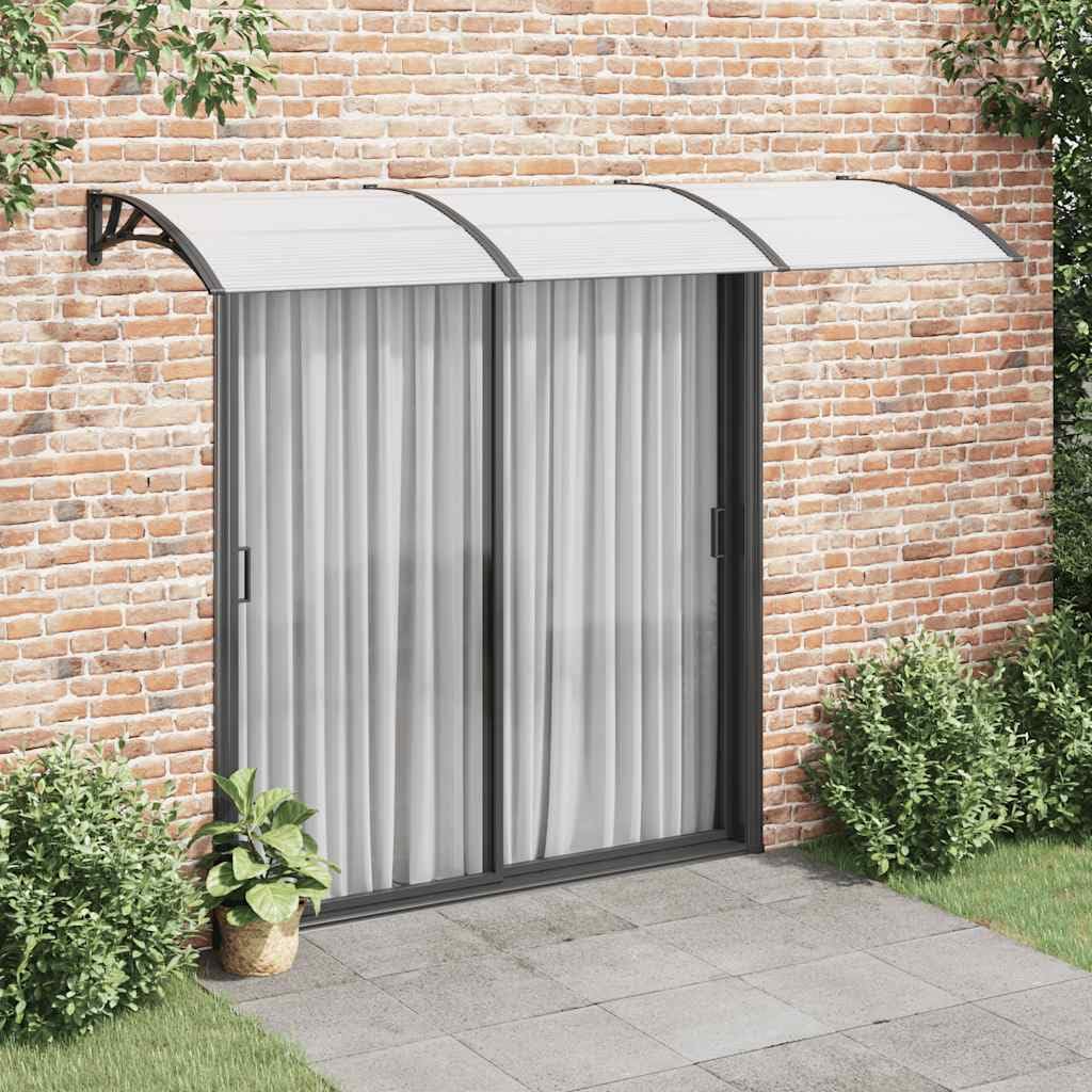 Tenda da porta Nero 300x100 cm Policarbonato | Telaio in alluminio e supporti ABS, resistente alle intemperie, kit di montaggio incluso