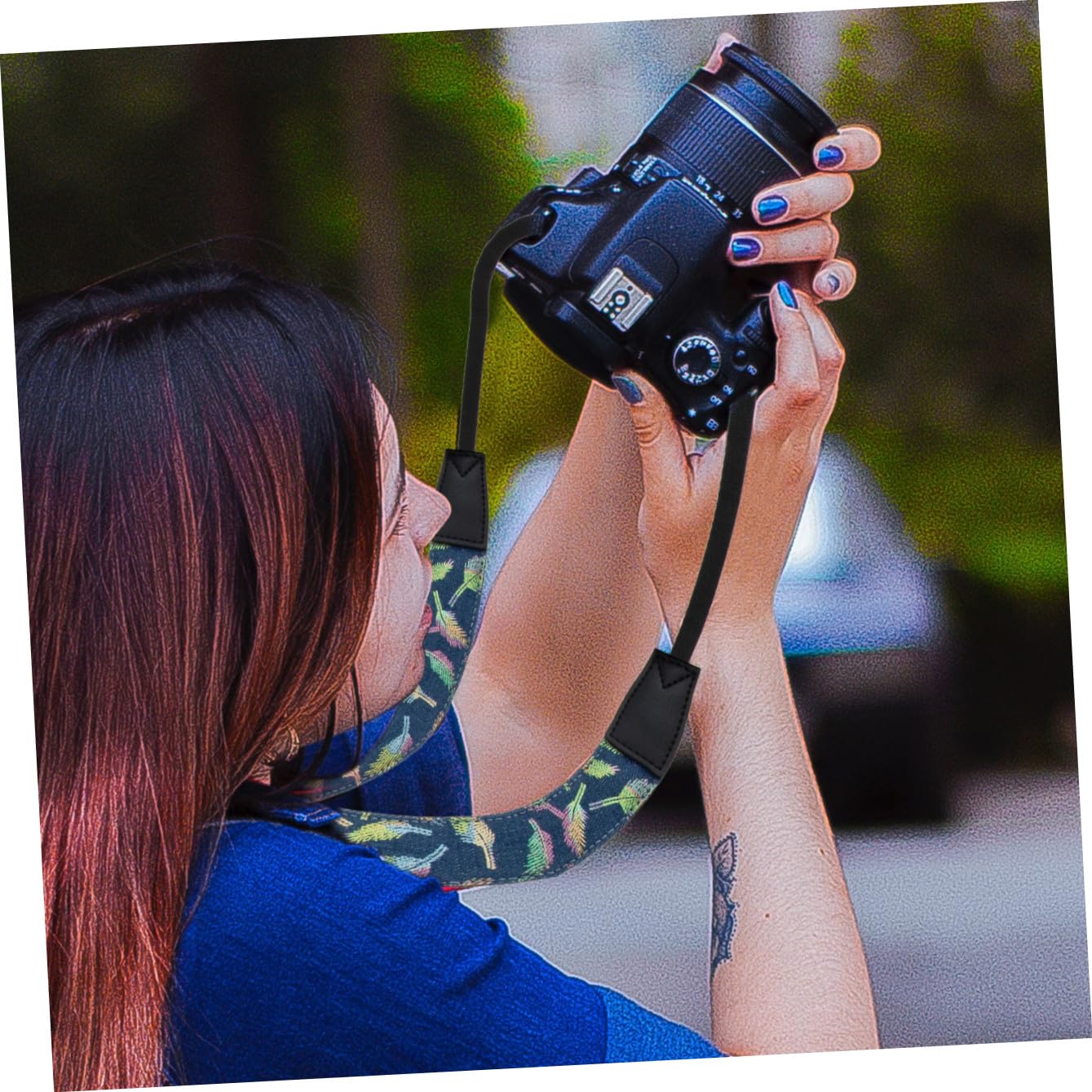 Lurrose Cinturino per Fotocamera con Spallacci Regolabili Tracolla per Professionisti e Amatoriali Comfort Elegante Adatto per Uso e Eventi Fotografici