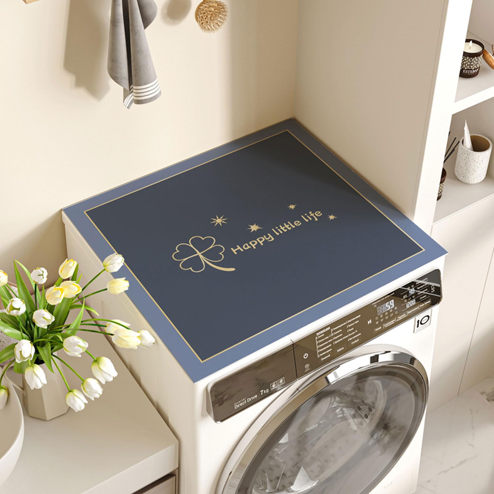 GoldeneAmeisen Top Fridge Dust Cover,Fridge Dust Cover Multi-Functional,Multi-Purpose Fridge Dust Cover,Easy To Clean,Non-slip Dustproof,Unfading,Washable,For Refrigerator,Microwave Ove,Electrical