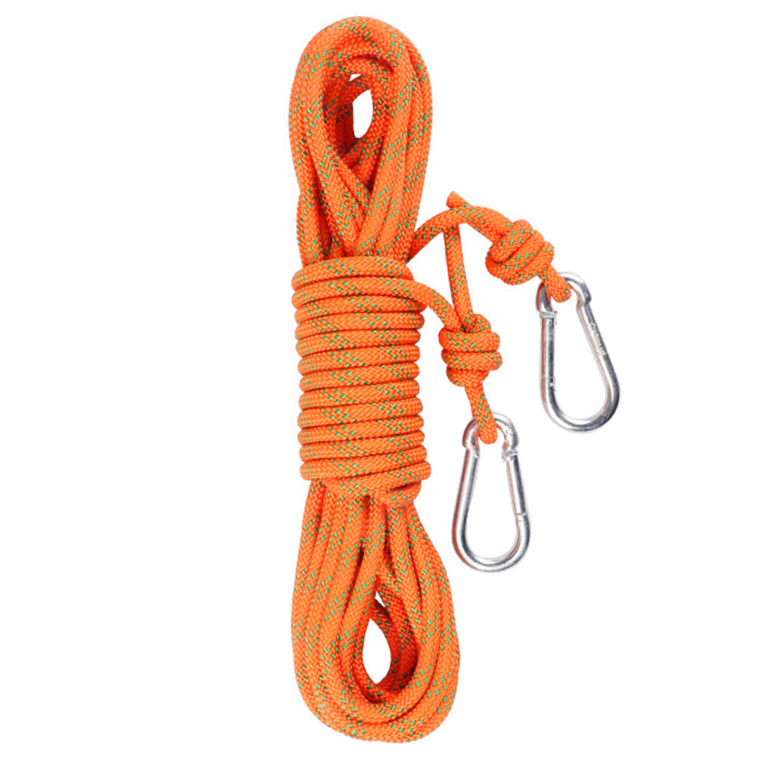 GXNRHG Cuerda para tendedero para Lavado Al Aire Libre, Tendedero Multiusos con 2 Clips de Gancho de Acero, Tendedero para Lavandería, Jardín, Secado para Acampar, Ropa Colgante, 6 mm,Orange-10m