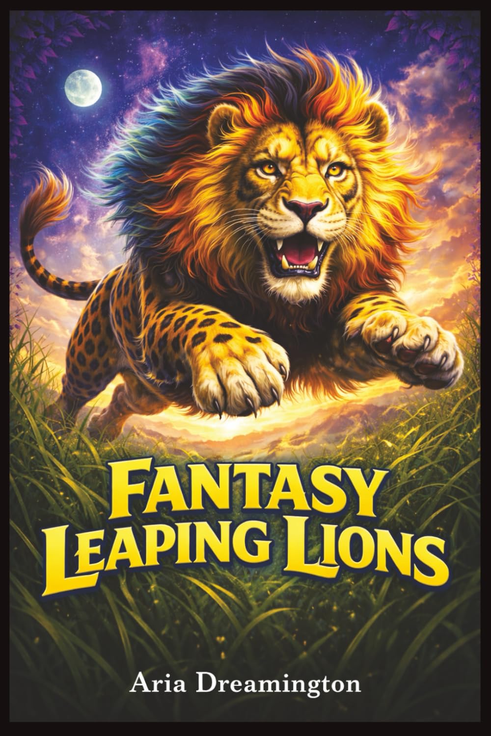 Fantasy Leaping Lions for Lion Lovers: A Wordless Fantasy Art Book Featuring Stunning Artificial Intelligence Illustrations of Majestic Lions in ... Worlds (Fantasy Animals Picture Books)