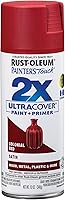 Vista 1 de Rust-Oleum Painter's Touch 2X Ultra Cover 334063 - Pintura en aerosol, 12 onzas, color rojo colonial satinado
